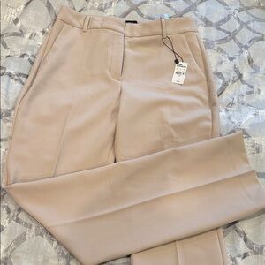 Beige Tailored Bootcut Trousers